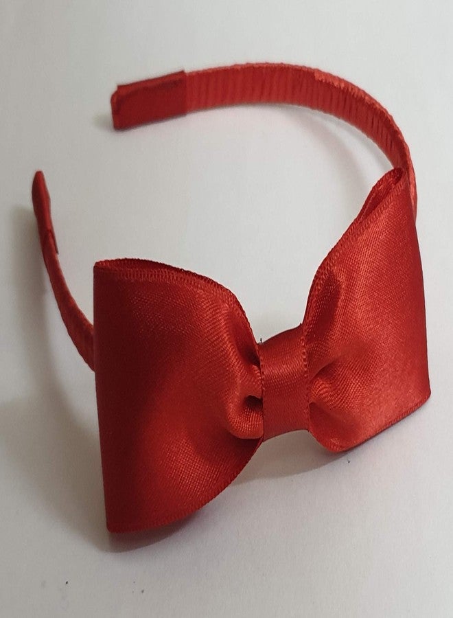 Belleza Crafting with Creativity Simple Red Color Bow Hairband SBHH1 Pattern1 (Pack of 1) - Image 2